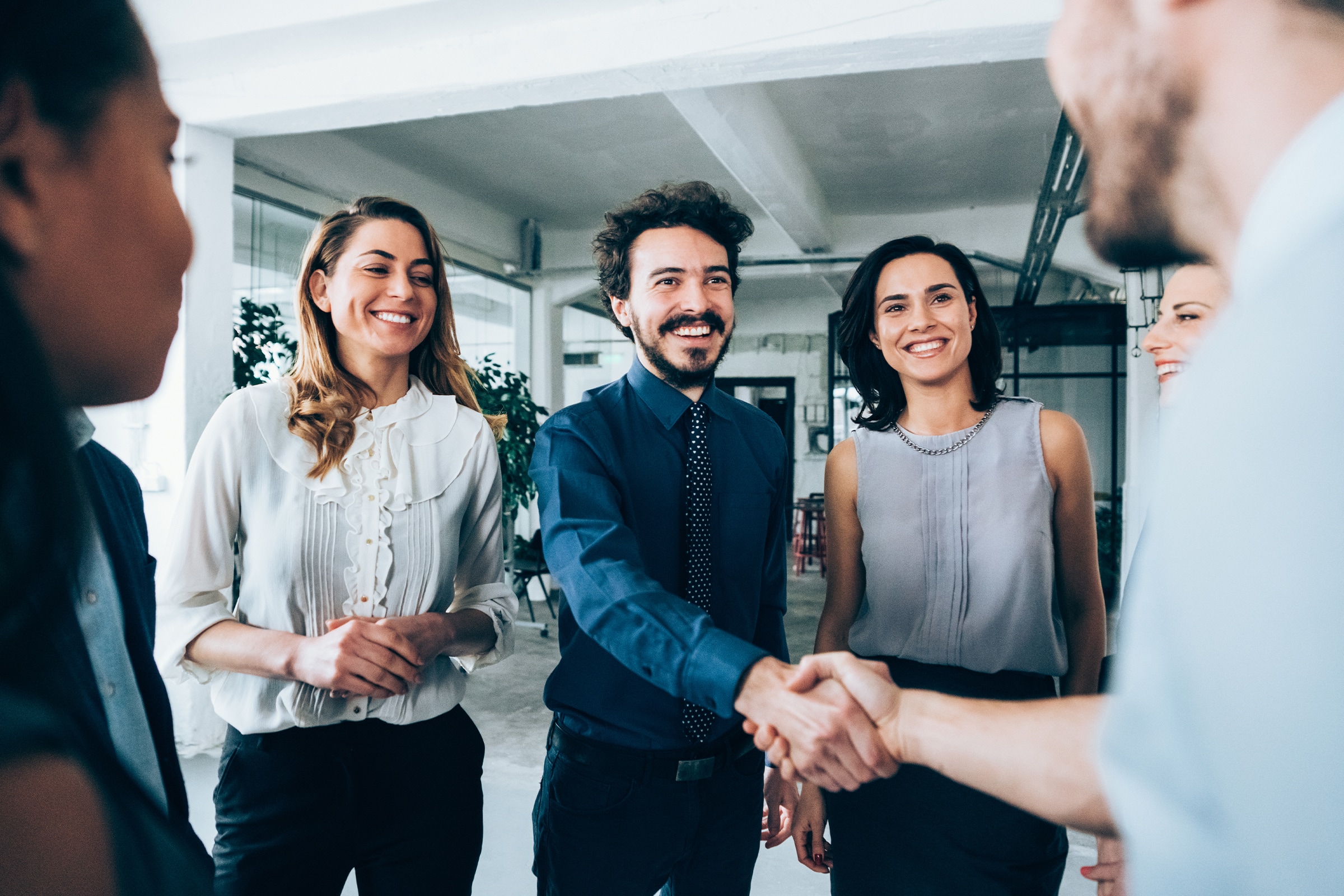 Clients shaking hands